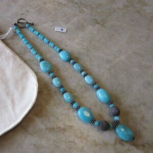Laura Gibson 18" Amazonite & Sterling Silver Necklace EUC MSRP $590